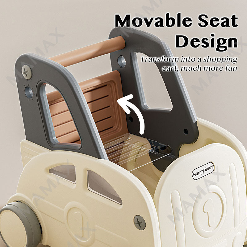 4-in-1 Multi-Purpose Baby Storage Walker/Push Cart With Pulling Rope&Adjustable Handle Bar★Toddler/Kids Walker