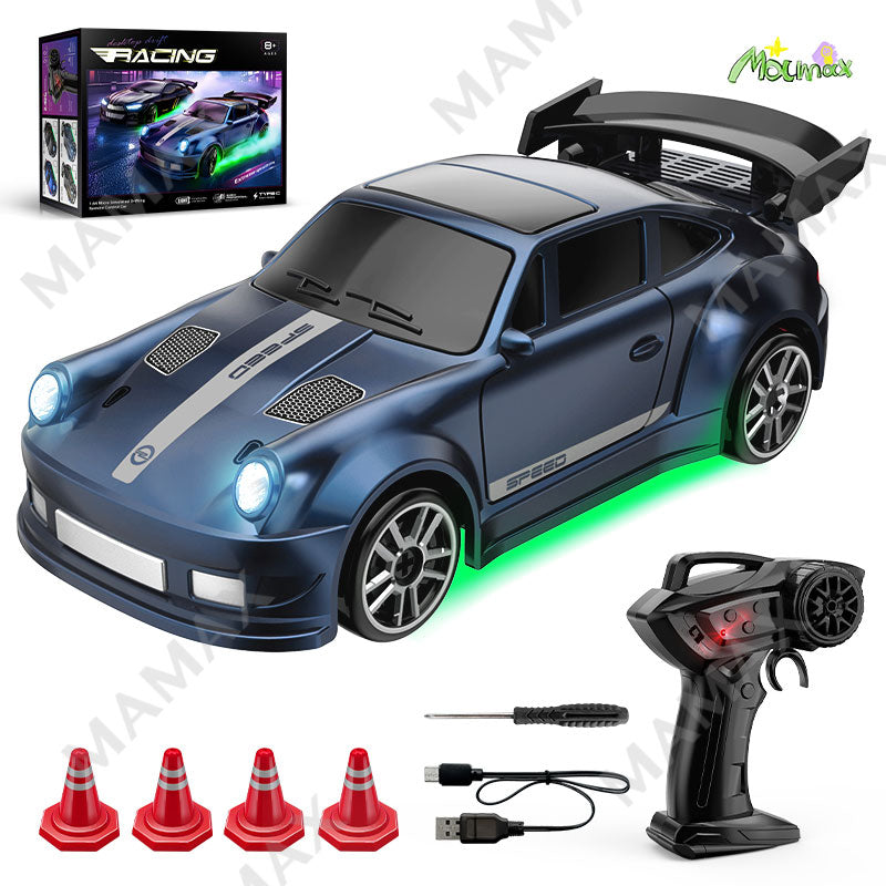 1/64 Micro Simulated Drifting Remote Control Car With Light Effects★Type-C Direct Charging✅FREE 4 Road Cones Included🚧