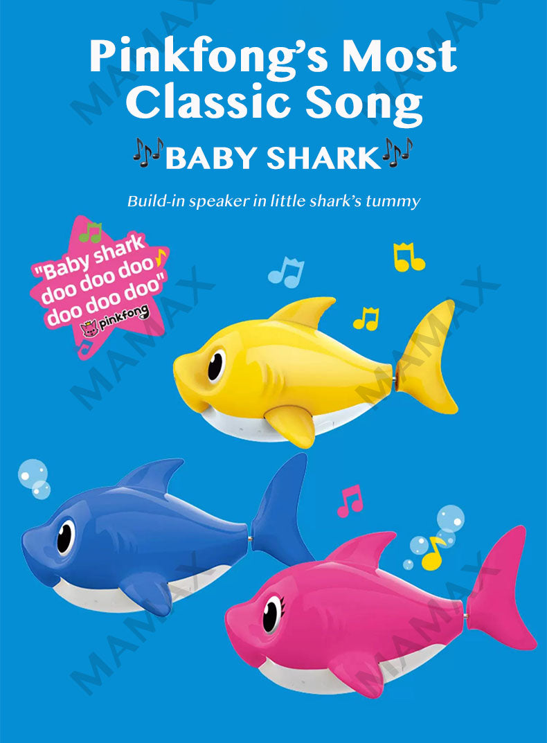 Robo Alive Junior Pink Fong Baby Shark Sing&Swim Bath Toy★Water Activated