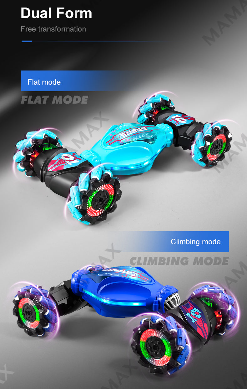 Dual Remote Control Climbing 360° Drift Deformation All-Terrain Stunt Twist Car with Lights&Music★Gesture Sensor
