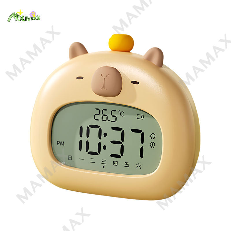 Cute Capybara Smart Clock With Night Light➕Preset 3 Sets Alarm★Snooze Mode
