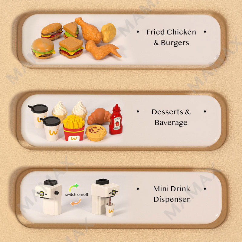 71Pcs/66Pcs Mini Fast Food Chain/Pizza Shop/Burger Shop