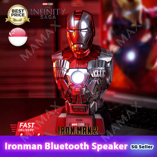 Official License Collectible Iron Man MK5 Dual 5W Bluetooth Speaker With Openable Magnetic Head Sculpt