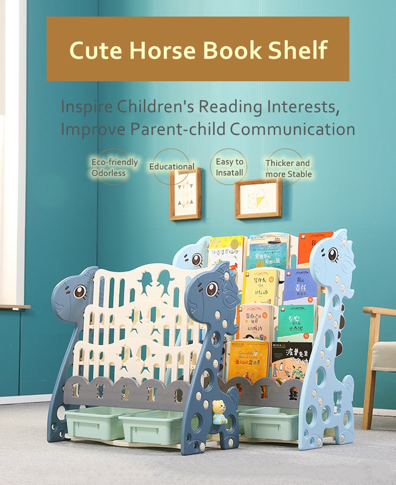 Cute Baby 4-tier Book Shelf with 2 Storage Boxes★