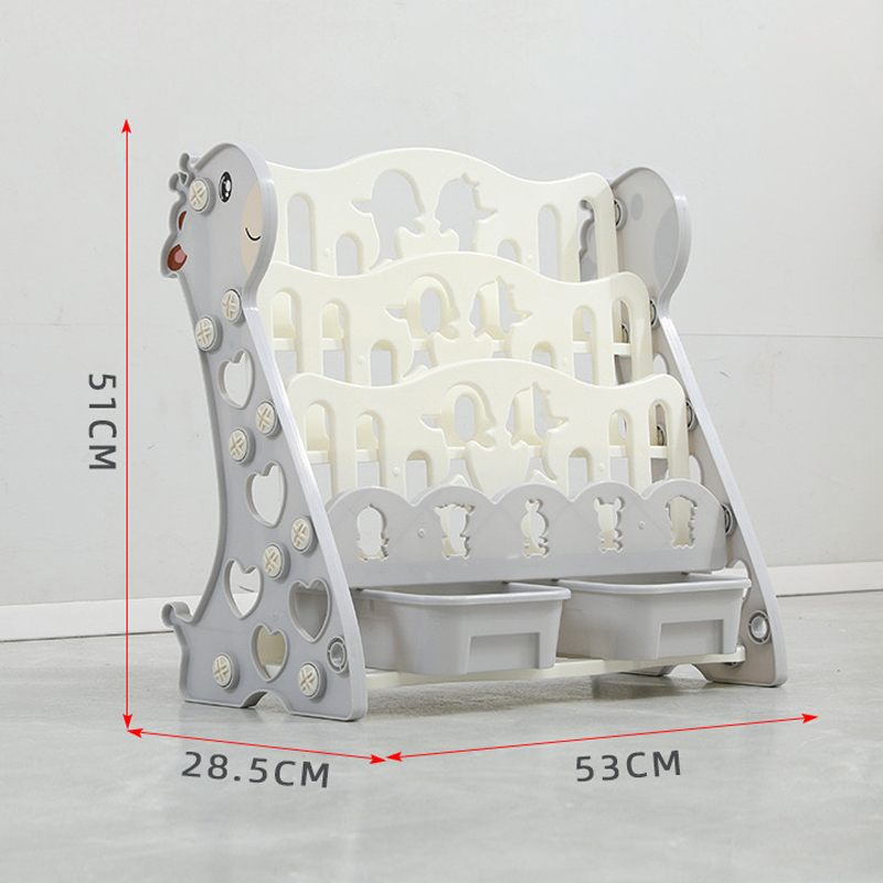 Cute Baby 4-tier Book Shelf with 2 Storage Boxes★