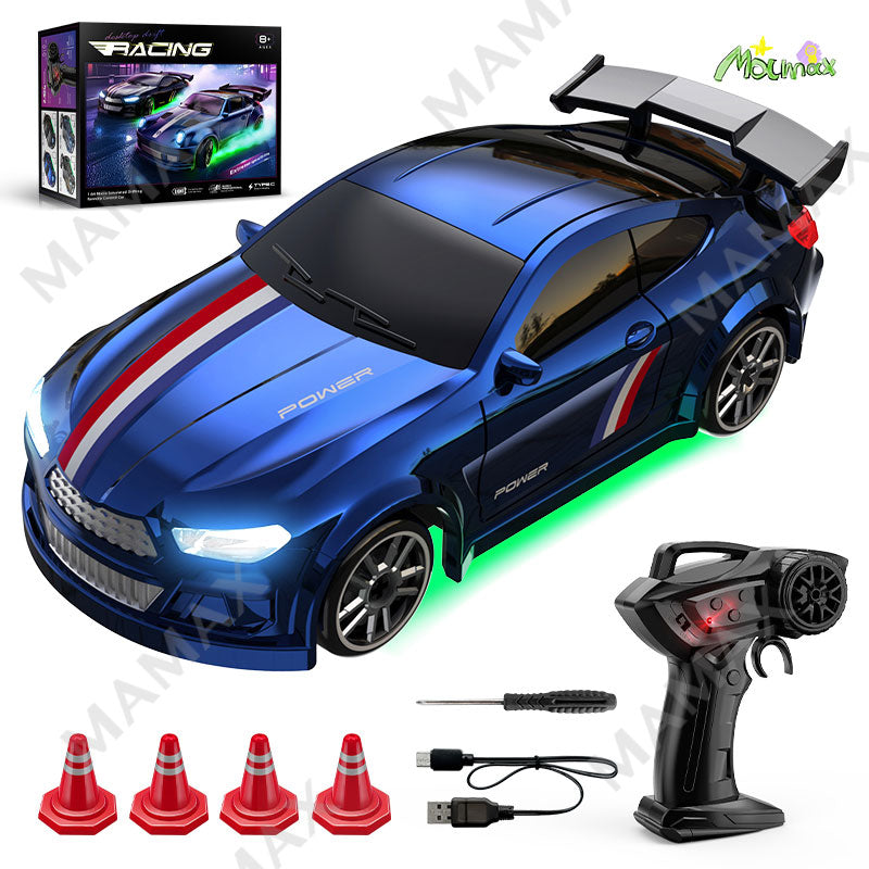 1/64 Micro Simulated Drifting Remote Control Car With Light Effects★Type-C Direct Charging✅FREE 4 Road Cones Included🚧