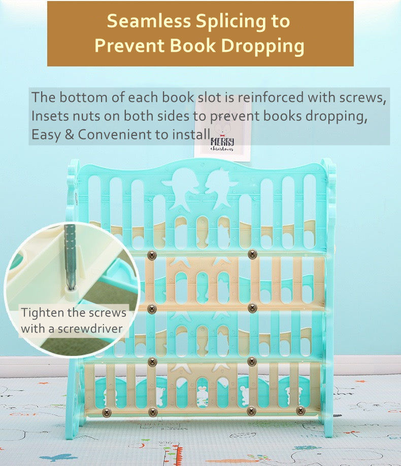 Cute Baby 4-tier Book Shelf with 2 Storage Boxes★