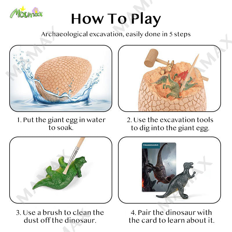 Big Jumbo Dinosaur Egg Digging Kit With 14 Dinosaur Toys and Digging Tools