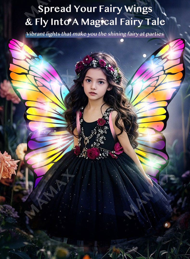 Kids Wearable Electric Fairy Wings With Lights & Music★Butterfly Flapping Wings