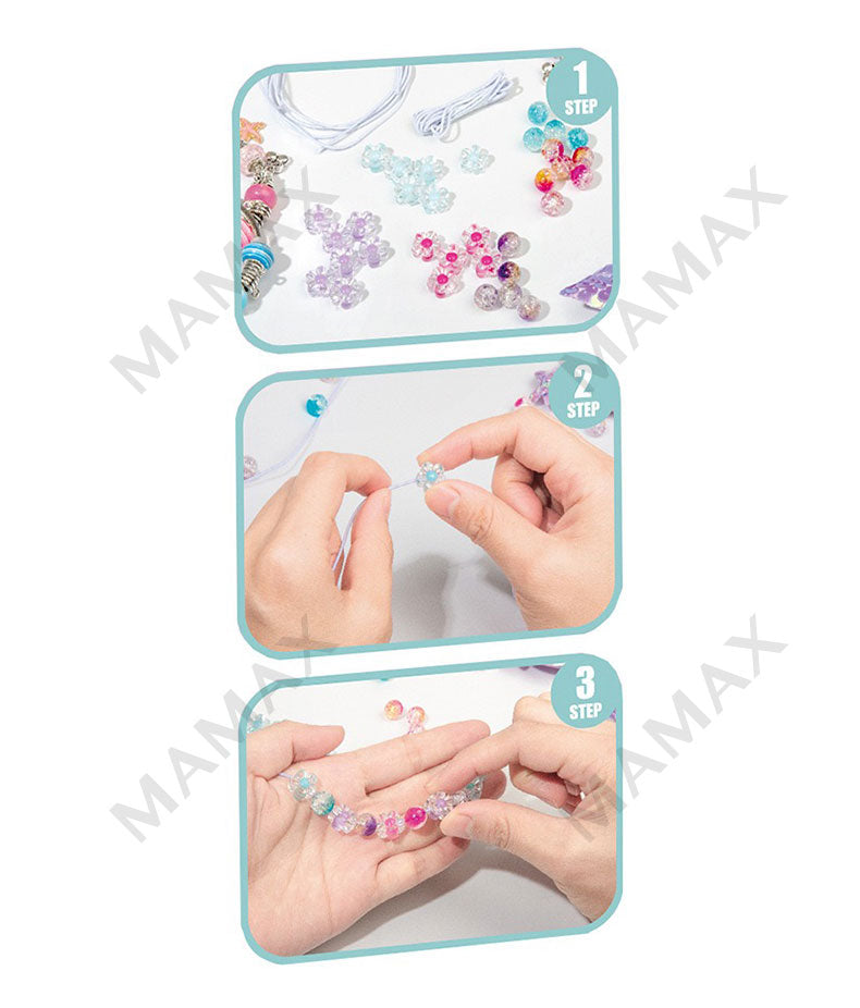Premium 48pcs Jewelry DIY Gift Toy Set★Stick-On Nails➕Hair Clip➕Bracelet