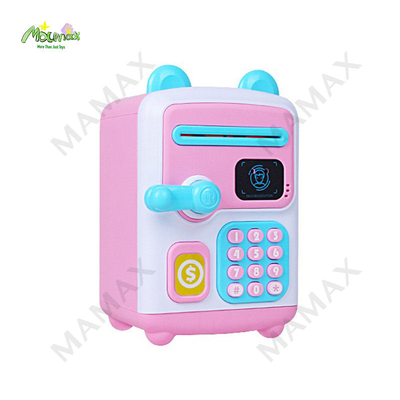 Kids Stimulated Face Recognition Smart Piggy Bank ATM With Password&Auto Cash Deposit★Lights➕Music