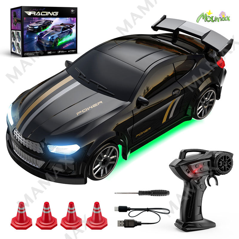 1/64 Micro Simulated Drifting Remote Control Car With Light Effects★Type-C Direct Charging✅FREE 4 Road Cones Included🚧