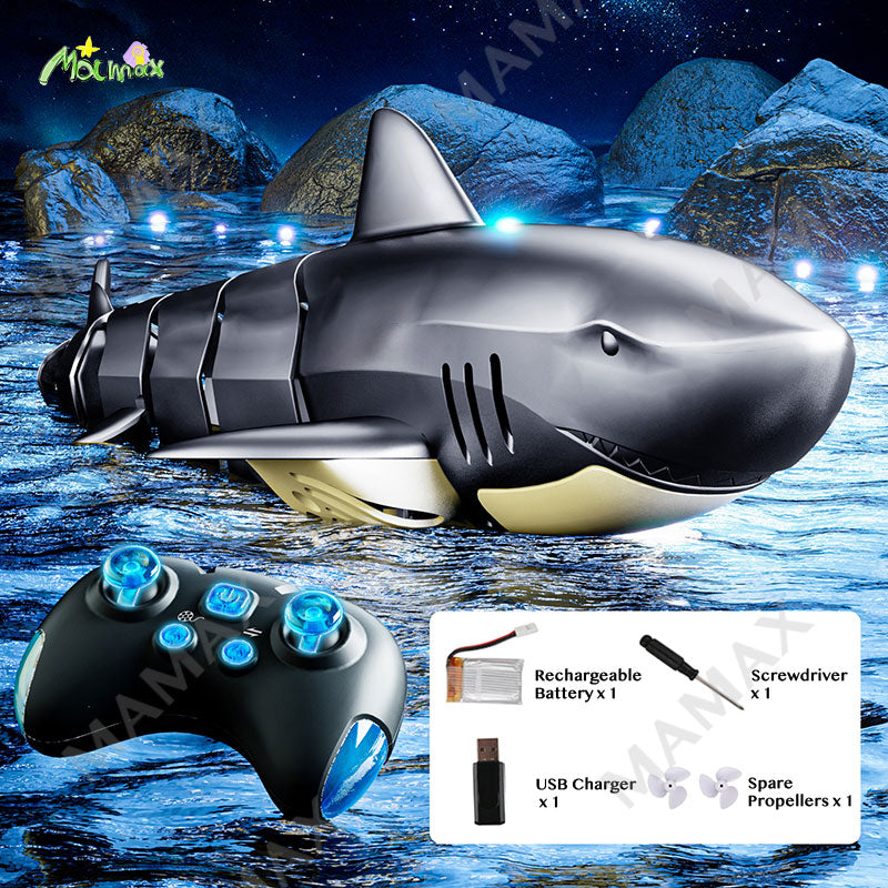Kids Mechanical Remote Control Robot Swimming Shark/Sting Ray/Croocodile Aquatics Animal Toy with Cool Lights★RC Waterproof