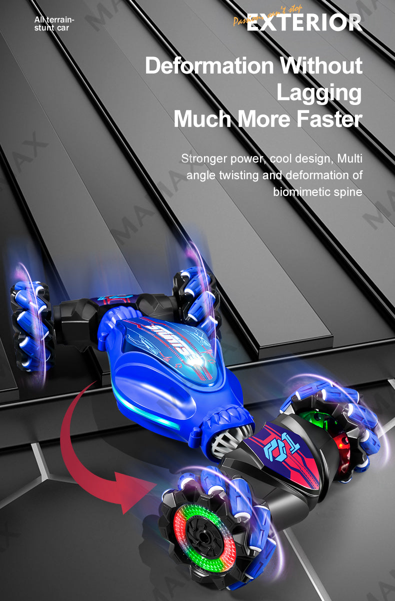 Dual Remote Control Climbing 360° Drift Deformation All-Terrain Stunt Twist Car with Lights&Music★Gesture Sensor