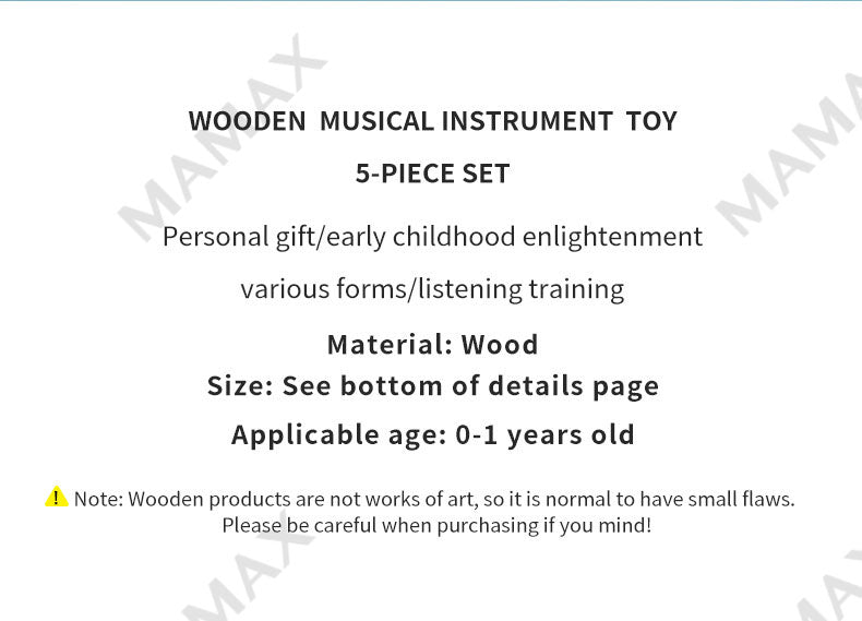 Baby Wooden Musical Instrument Montessori Toy 5-Piece Set