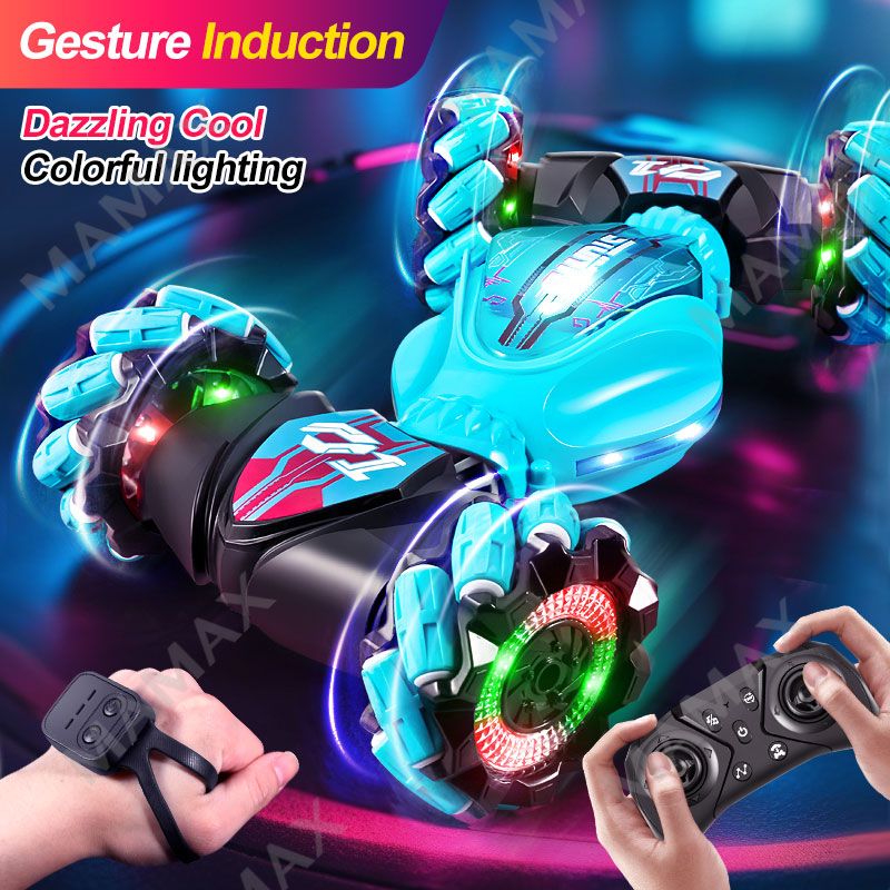 Dual Remote Control Climbing 360° Drift Deformation All-Terrain Stunt Twist Car with Lights&Music★Gesture Sensor