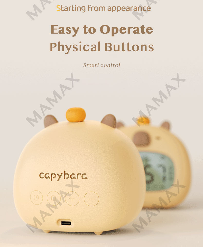 Cute Capybara Smart Clock With Night Light➕Preset 3 Sets Alarm★Snooze Mode