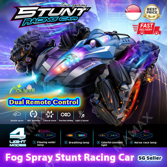 Fog Spray Dual Remote Control Stunt Racing Car 360° Rotation With Lights&Sound