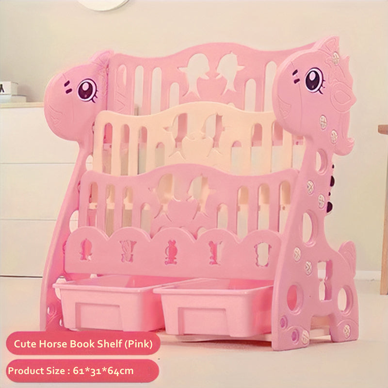 Cute Baby 4-tier Book Shelf with 2 Storage Boxes★