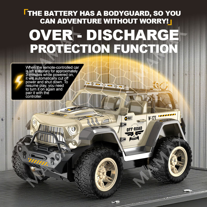 1:16 RC Off-Road Jeep Car Toy★Dual Remote Control✅LED Lights&Sound✅Fog Spray✅