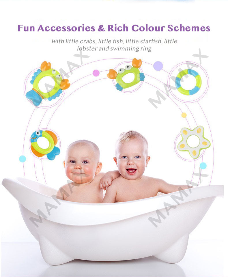 6-in-1 Baby Floating Ring Octopus Bath&Water Play Interactive Toy Set★Toddler/Kids Shower Game Toy Combo