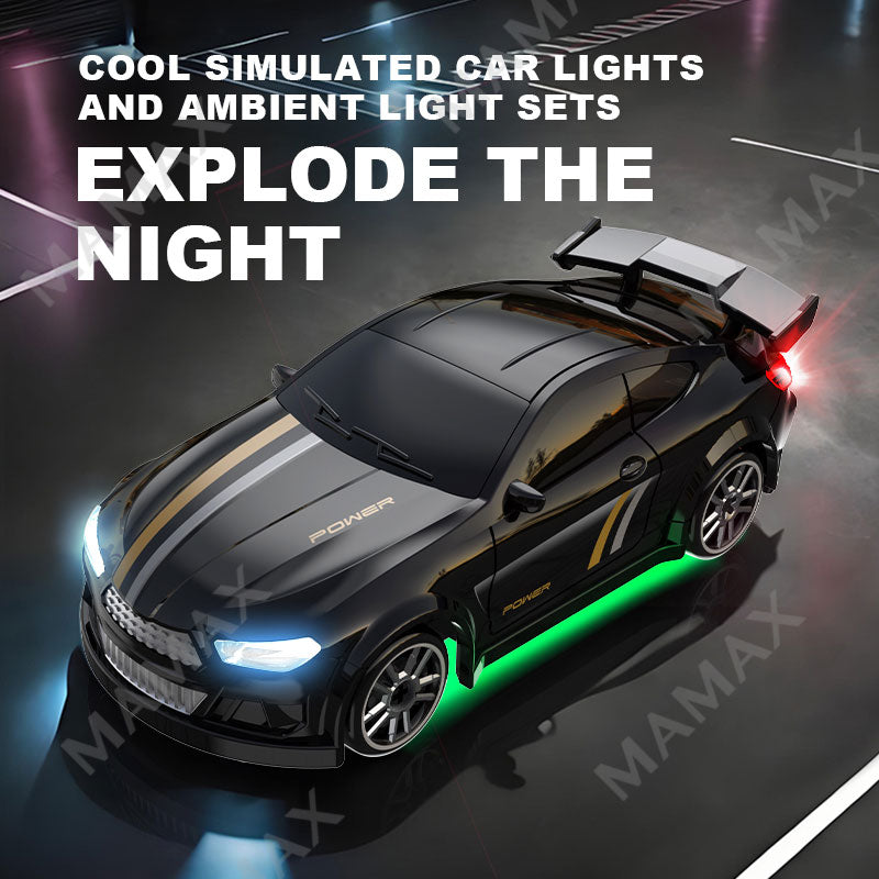 1/64 Micro Simulated Drifting Remote Control Car With Light Effects★Type-C Direct Charging✅FREE 4 Road Cones Included🚧
