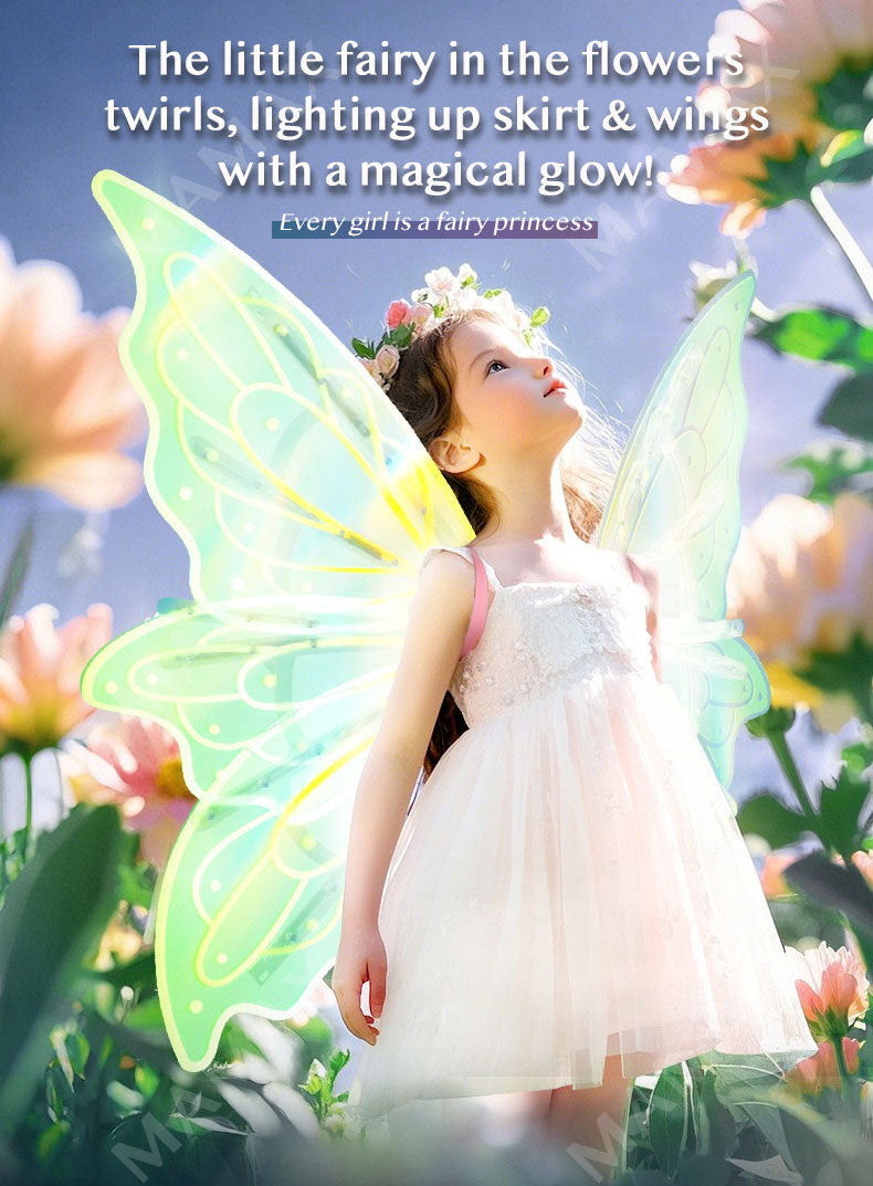 Kids Wearable Electric Fairy Wings With Lights & Music★Butterfly Flapping Wings