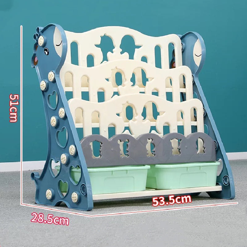 Cute Baby 4-tier Book Shelf with 2 Storage Boxes★