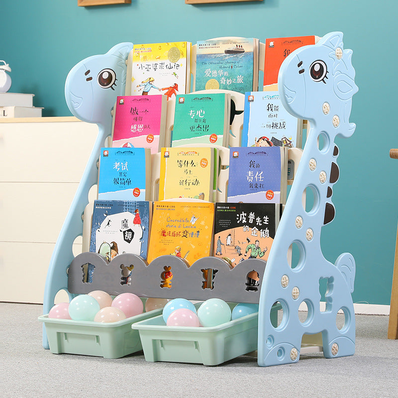Cute Baby 4-tier Book Shelf with 2 Storage Boxes★