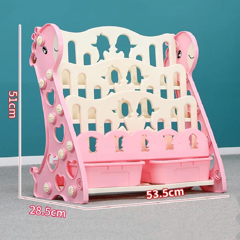 Cute Baby 4-tier Book Shelf with 2 Storage Boxes★