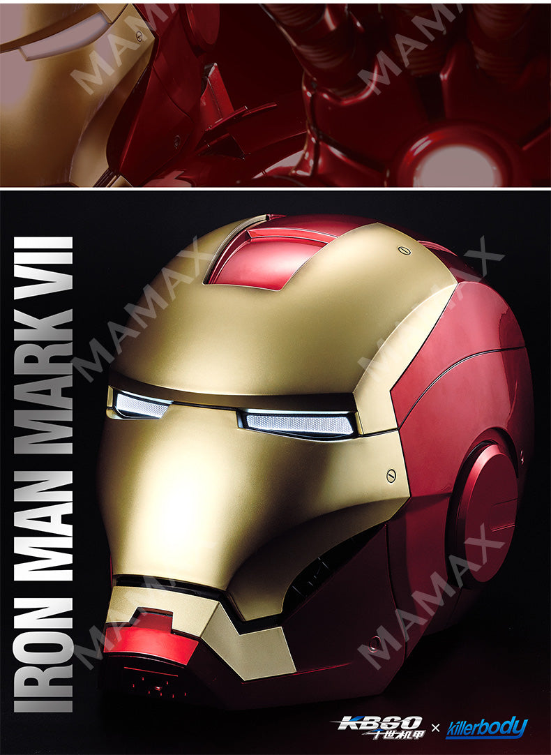 1:1 Scale Wearable Iron Man Helmet Bluetooth Speaker★Voice/Remote/Touch Control✅LED Eye Lights✅