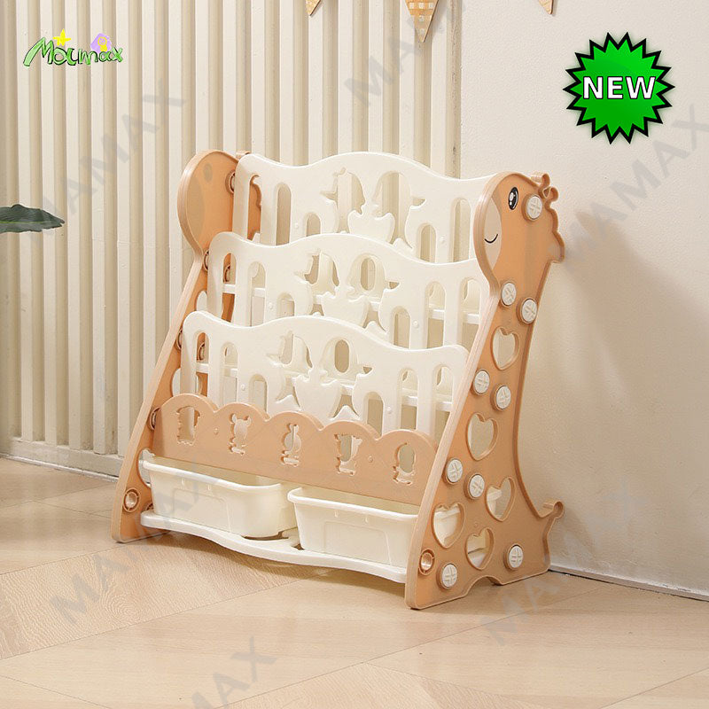 Cute Baby 4-tier Book Shelf with 2 Storage Boxes★