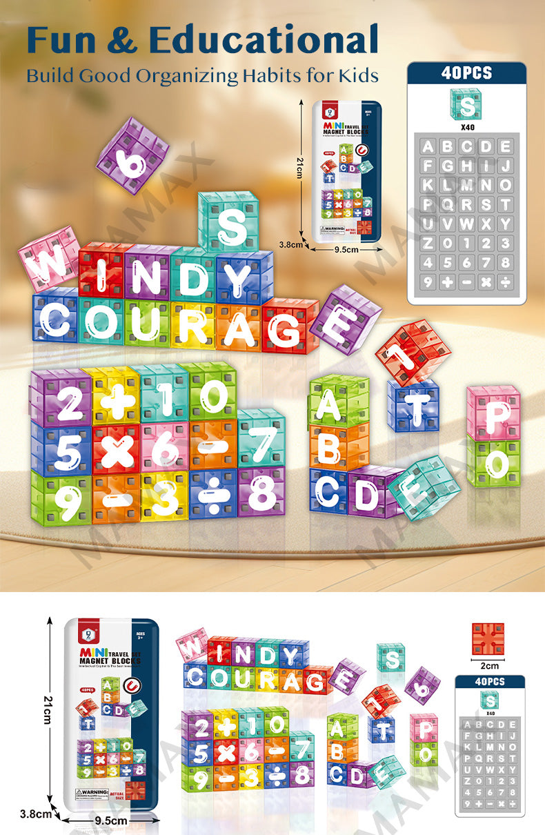 Mini Magnetic Blocks Travel Set Portable Tin Box★Educational Building Toy for Kids✅5 Themed✅
