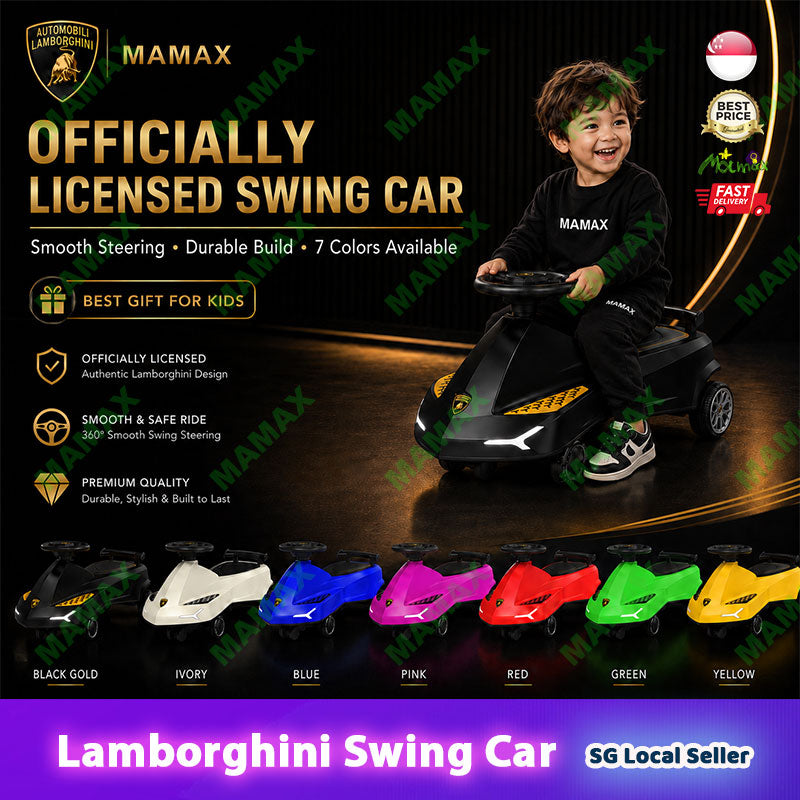 Lamborghini Official Licensed Kids Swing Car★360° Wiggle Ride-On✅