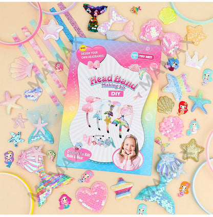 DIY Kids Head Band Making Kit Includes 6 Head Bands 36 Accessories★For Age 5+