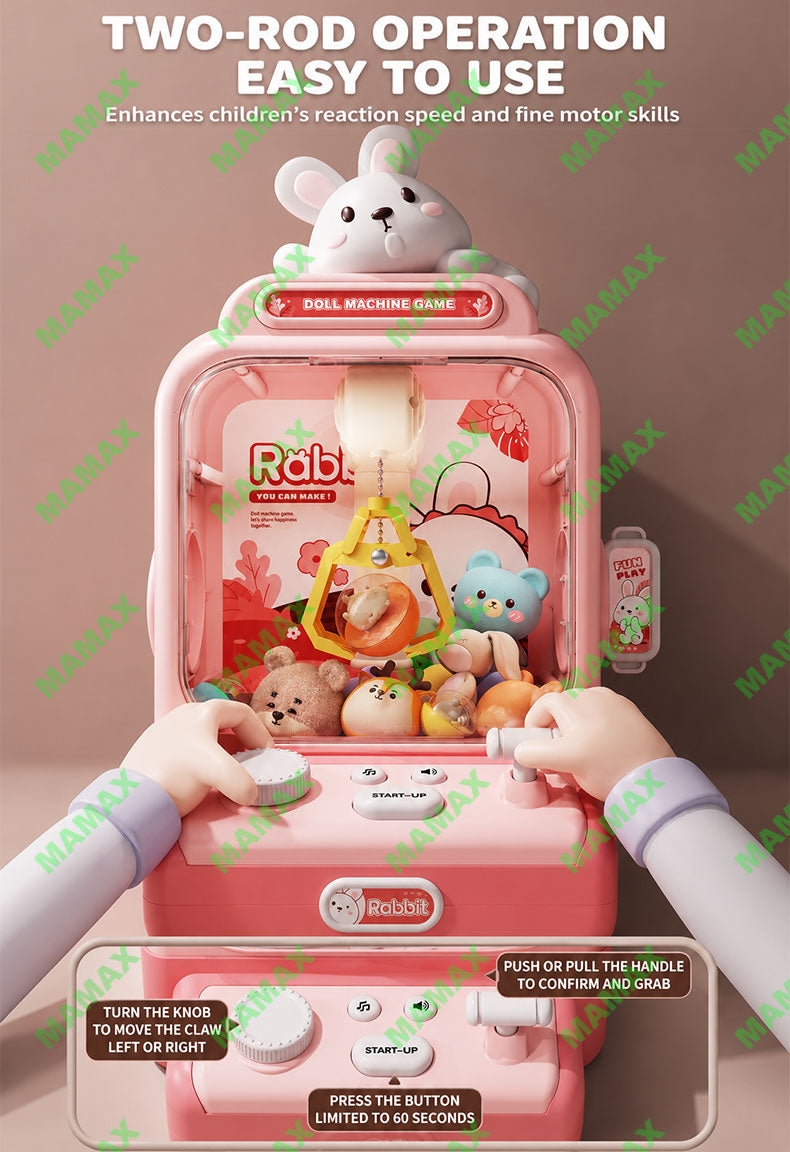 Kids Animal Claw Machine Toy★Battery Operated Mini Arcade Grabber with Sound Effects