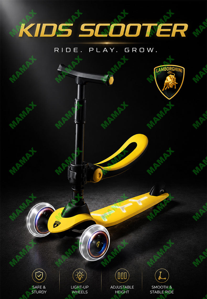Officially Licensed Lamborghini Kids Scooter with Removable Seat★3-Wheel✅