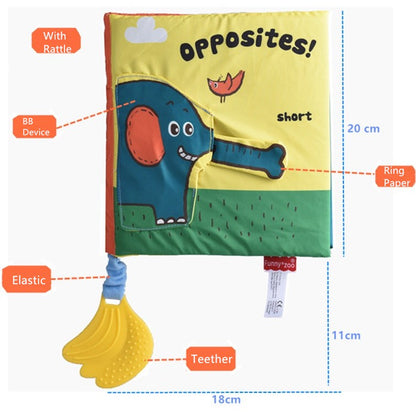 Opposites! 婴儿布制毛绒书，带牙胶