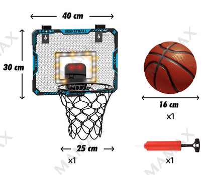 Electronic Foldable Scoring Basketball Board/Hoop With Lights Effects&Music