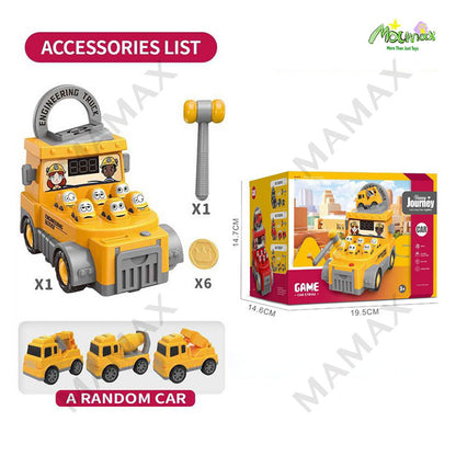 Whac-A-Mole Truck Toy★Firefighter/Police/Construction Car✅1 FREE RADOM MINI CAR🎁