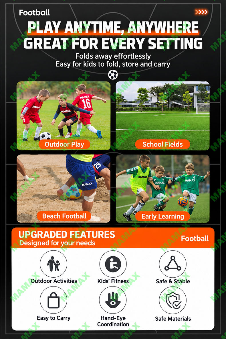 MAMAX【SG Ready Stock】120CM Foldable Kids Football Goal Soccer Goal Net With Storage Bag★