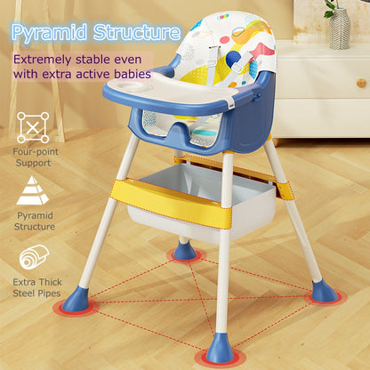 Multi-functional Adjustable Baby High Chair with Storage Box