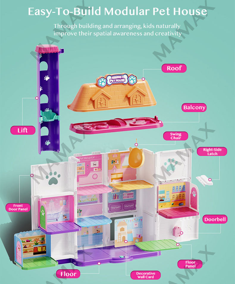 55cm Tall Large Size Luxurious Mega 3D Pet Play House With Elevator