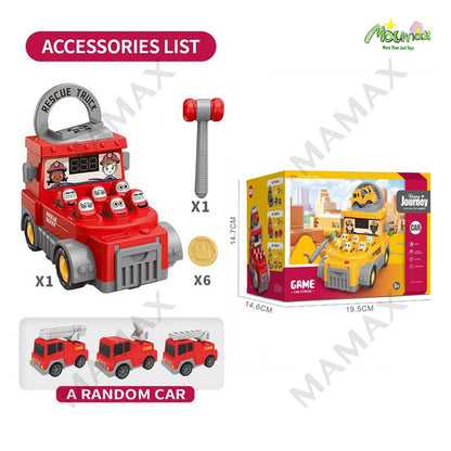 Whac-A-Mole Truck Toy★Firefighter/Police/Construction Car✅1 FREE RADOM MINI CAR🎁