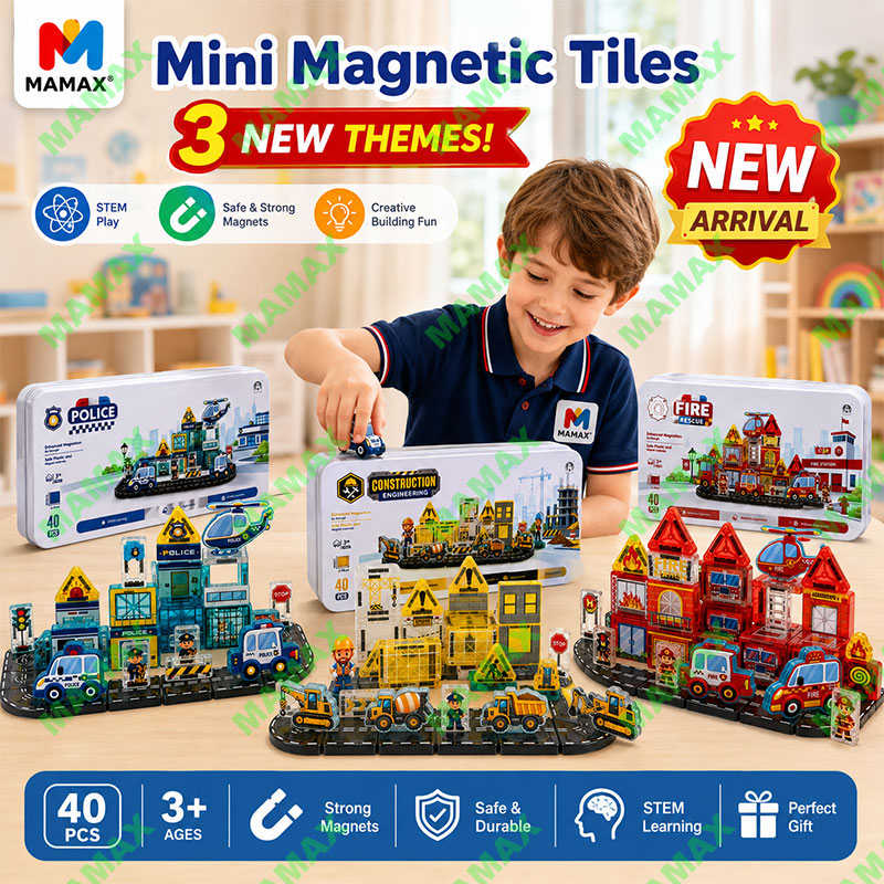 Themed Mini Magnetic Tiles Set 32/35Pcs★Portable Tin Box✅