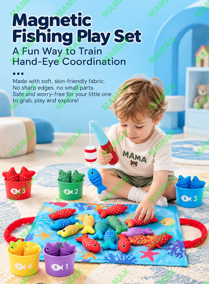 MAMAX【SG Ready Stock】22PCS Magnetic Fishing Toy Set with Storage Bag for Toddlers Kids★