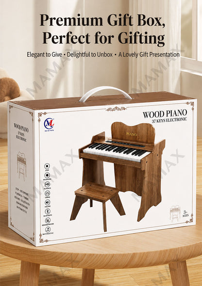 MAMAX【SG Ready Stock】Premium 37 Keys Wooden Electronic Piano for Kids★