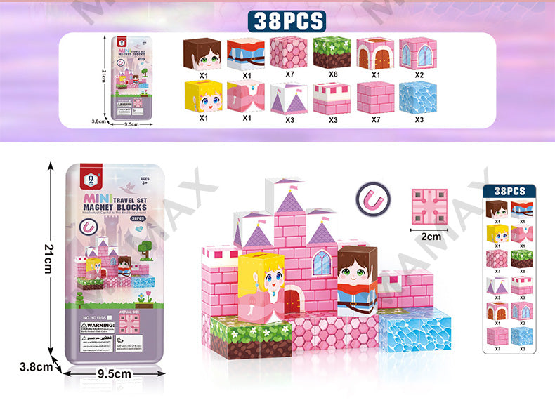 Mini Magnetic Blocks Travel Set Portable Tin Box★Educational Building Toy for Kids✅5 Themed✅
