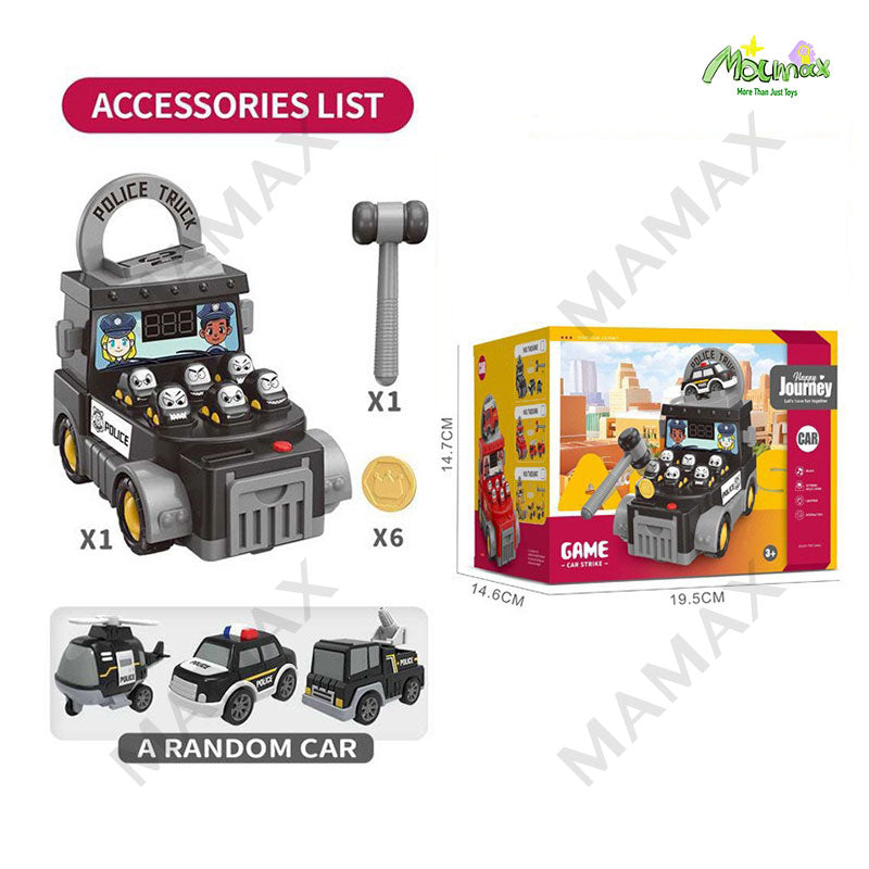 Whac-A-Mole Truck Toy★Firefighter/Police/Construction Car✅1 FREE RADOM MINI CAR🎁