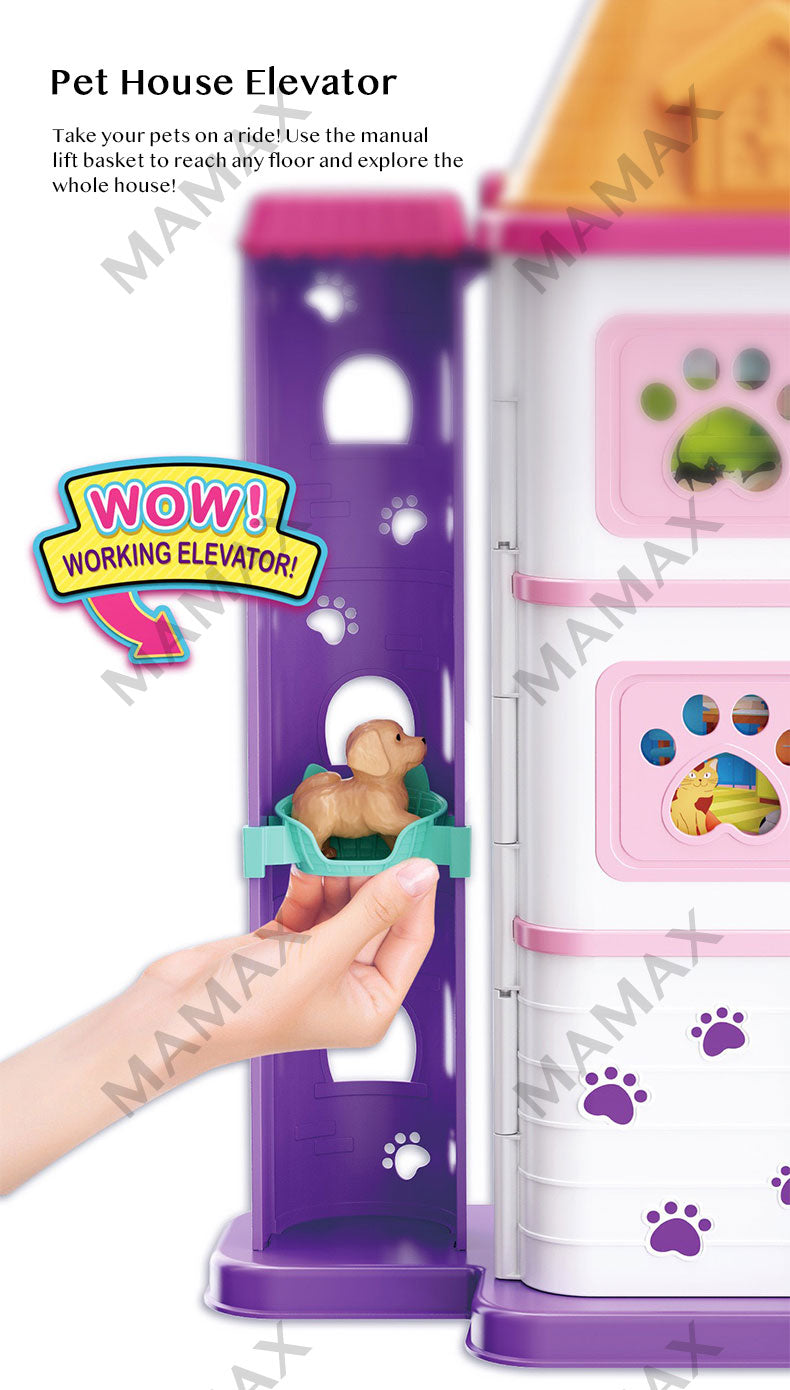 55cm Tall Large Size Luxurious Mega 3D Pet Play House With Elevator